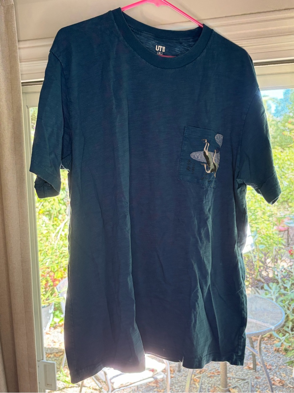 Uniqlo Dark Navy Pocket Tee with Heron Embroidery